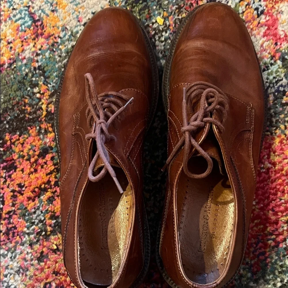 Johnston & Murphy Rich Brown Leather Derbys